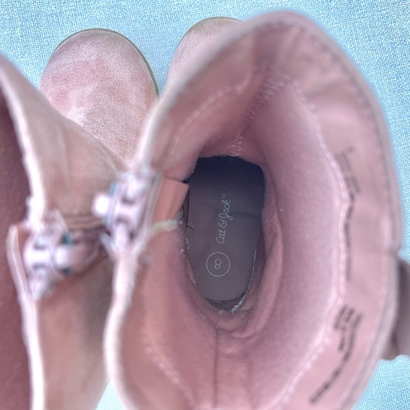 Cat & Jack Faux Suede Boots in Dusty Rose Pink with Ruffles Size 8 - Picture 6 of 10